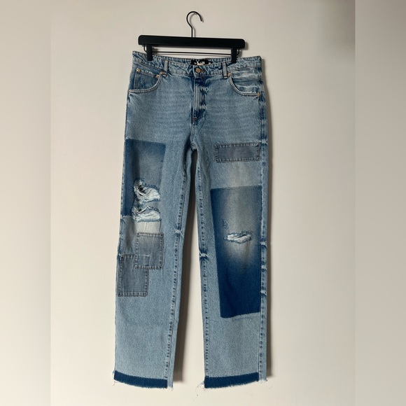 NWT SER.O.YA Heidi Straight Leg Patch Jean 29x35 in Coastline - Picture 11 of 15